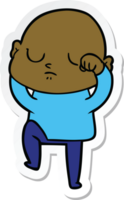 sticker of a cartoon bald man png