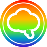 thought bubble circular icon with rainbow gradient finish png