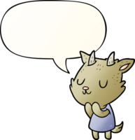 cute cartoon goat with speech bubble in smooth gradient style png