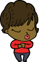 cartoon woman with eyes shut png