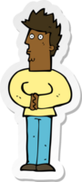 sticker of a cartoon nervous man png