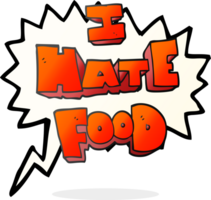 hand drawn speech bubble cartoon i hate food symbol png