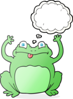 hand drawn thought bubble cartoon funny frog png