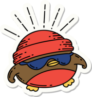 sticker van een tatoeëren stijl koel Robin png