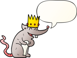 cartoon rat king laughing with speech bubble in smooth gradient style png