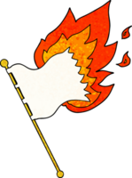 bandera ardiente de dibujos animados png