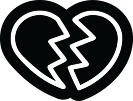 roto corazón icono símbolo png