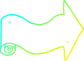 cold gradient line drawing of a cartoon pointing arrow png