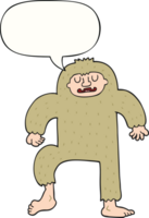 dessin animé bigfoot avec discours bulle png
