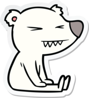 sticker of a angry polar bear cartoon png