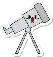 sticker of a cute cartoon telescope png