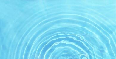 clear fresh water on light blue background view from above photo