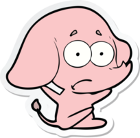 sticker of a cartoon unsure elephant png