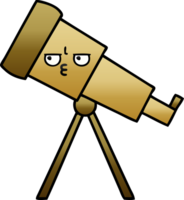 gradient shaded cartoon of a telescope png