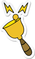 sticker of a cute cartoon ringing hand bell png