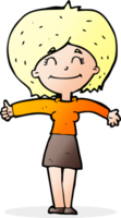 cartoon woman giving thumbs up sign png