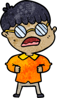 niño de dibujos animados con gafas png