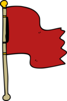 dessin animé doodle drapeau rouge png