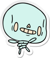 sticker cartoon illustration kawaii cute dead skeleton png