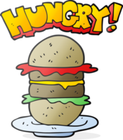 hand- getrokken tekenfilm hamburger png