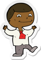 sticker of a cartoon happy boy png