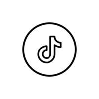 Tik Tok icons. Social media logo. Line art and flat style isolated vector