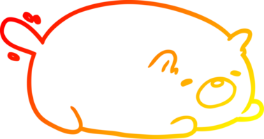 warm gradient line drawing of a cute cat png