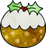 Hand gezeichnet schrullig Karikatur Weihnachten Pudding png