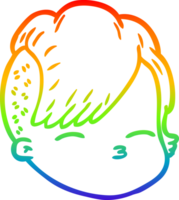 arco Iris gradiente linha desenhando do uma desenho animado fêmea face png