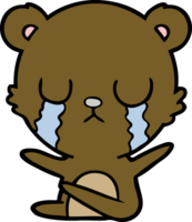 crying cartoon bear png