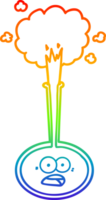 rainbow gradient line drawing of a cartoon science accident png