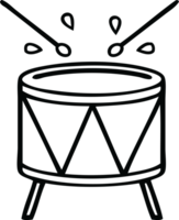 line drawing cartoon of a beating drum png