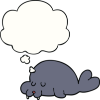 cartoon walrus with thought bubble png