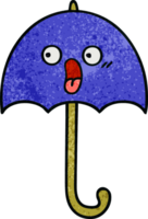retro Grunge Textur Karikatur von ein Regenschirm png