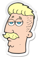 sticker of a cartoon man with hipster hair cut png