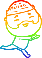 arcobaleno pendenza linea disegno di un' cartone animato contento barbuto uomo png