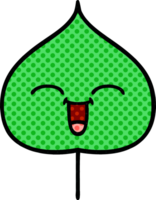 comic book style cartoon of a expressional leaf png