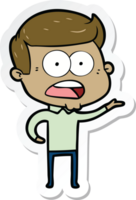 sticker of a cartoon shocked man png