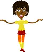 cartoon woman shrugging shoulders png