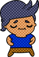 mão desenhado desenho animado do kawaii fofa cinzento cabelos homem png