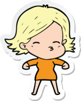 sticker of a cartoon woman png