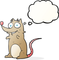 hand drawn thought bubble cartoon mouse png