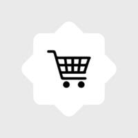 Shopping cart icon, flat design. Isolated on white background. Collection of web icon for online store, from various cart icons in various shape. vector