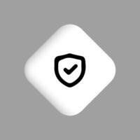 Shield check mark icon. Protection approve sign. Safe icon vector