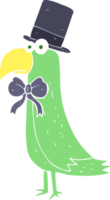 flat color illustration of posh parrot png
