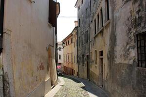 Narrow street in a big city. photo