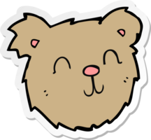 sticker van een cartoon blij teddybeergezicht png