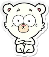 sticker of a surprised polar bear cartoon png