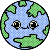 comic book style cartoon of a planet earth png