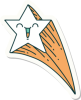 sticker of a tattoo style shooting star png